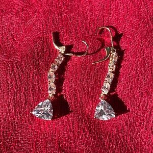 14K Gold-Plated Drop Earrings with Crystals